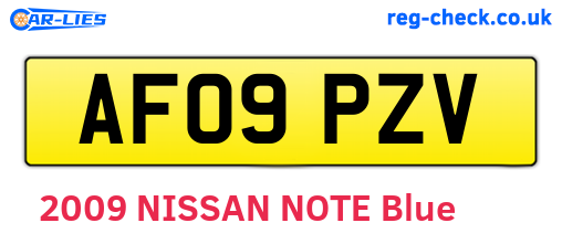 AF09PZV are the vehicle registration plates.
