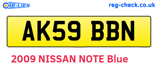 AK59BBN are the vehicle registration plates.