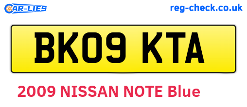 BK09KTA are the vehicle registration plates.