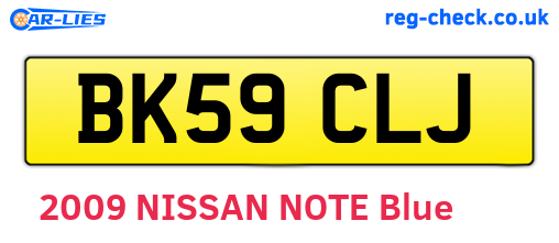 BK59CLJ are the vehicle registration plates.