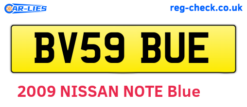 BV59BUE are the vehicle registration plates.