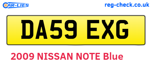DA59EXG are the vehicle registration plates.