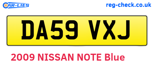 DA59VXJ are the vehicle registration plates.