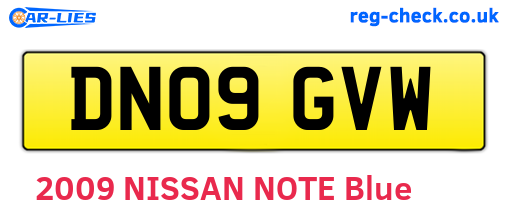 DN09GVW are the vehicle registration plates.