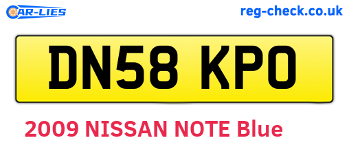 DN58KPO are the vehicle registration plates.