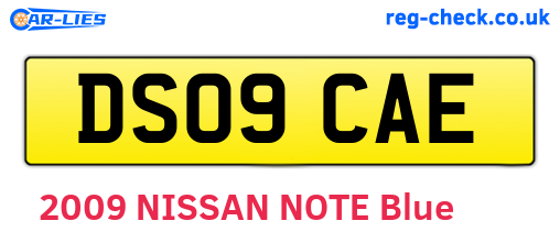 DS09CAE are the vehicle registration plates.
