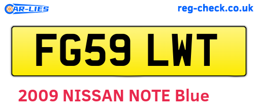 FG59LWT are the vehicle registration plates.