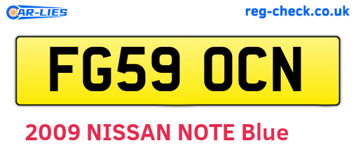 FG59OCN are the vehicle registration plates.
