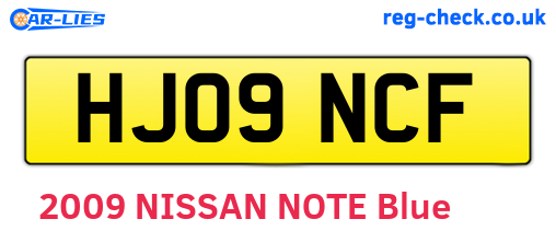 HJ09NCF are the vehicle registration plates.