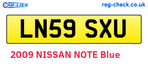 LN59SXU are the vehicle registration plates.