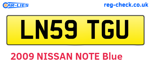 LN59TGU are the vehicle registration plates.