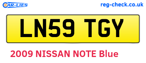 LN59TGY are the vehicle registration plates.