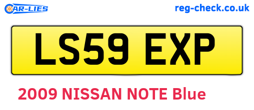LS59EXP are the vehicle registration plates.