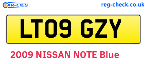 LT09GZY are the vehicle registration plates.