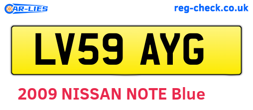 LV59AYG are the vehicle registration plates.