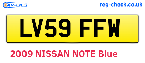LV59FFW are the vehicle registration plates.