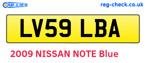LV59LBA are the vehicle registration plates.
