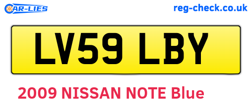 LV59LBY are the vehicle registration plates.