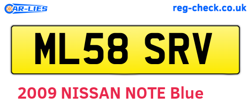 ML58SRV are the vehicle registration plates.