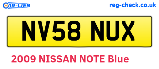 NV58NUX are the vehicle registration plates.