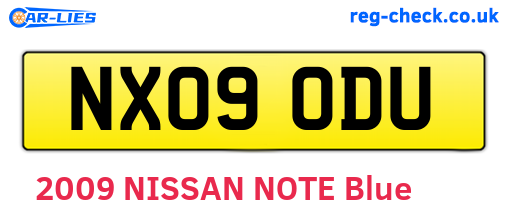 NX09ODU are the vehicle registration plates.