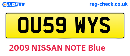 OU59WYS are the vehicle registration plates.