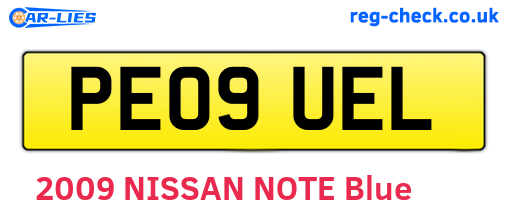 PE09UEL are the vehicle registration plates.