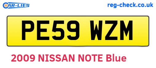 PE59WZM are the vehicle registration plates.