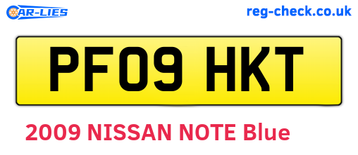 PF09HKT are the vehicle registration plates.