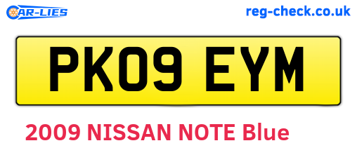 PK09EYM are the vehicle registration plates.