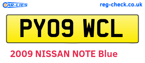 PY09WCL are the vehicle registration plates.