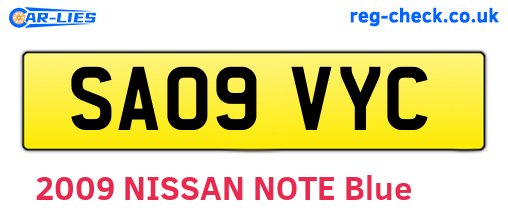 SA09VYC are the vehicle registration plates.