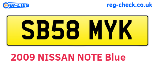 SB58MYK are the vehicle registration plates.