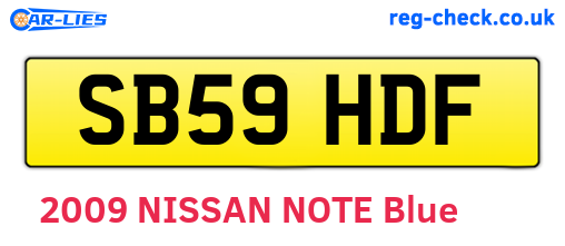 SB59HDF are the vehicle registration plates.