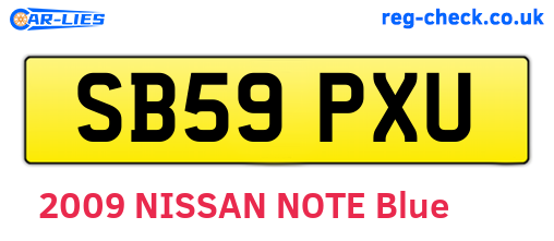 SB59PXU are the vehicle registration plates.