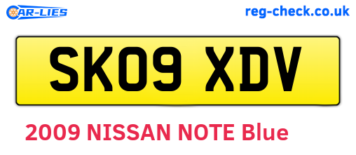 SK09XDV are the vehicle registration plates.