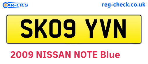 SK09YVN are the vehicle registration plates.