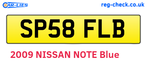 SP58FLB are the vehicle registration plates.