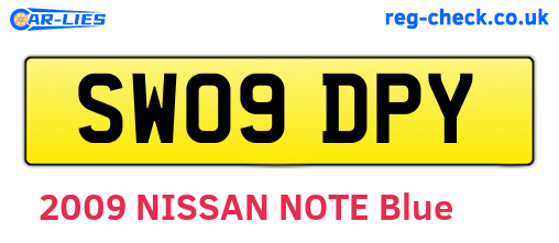 SW09DPY are the vehicle registration plates.
