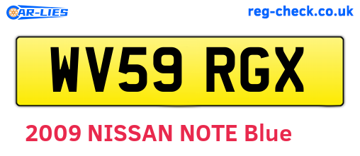 WV59RGX are the vehicle registration plates.