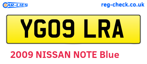 YG09LRA are the vehicle registration plates.