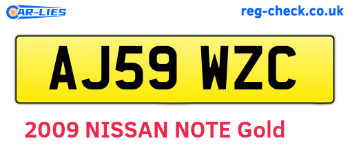 AJ59WZC are the vehicle registration plates.