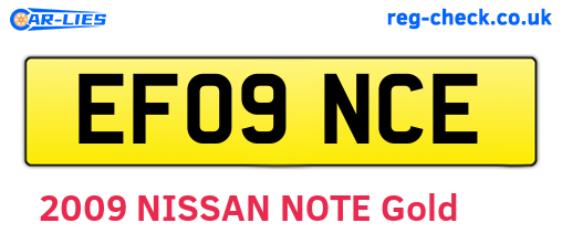 EF09NCE are the vehicle registration plates.