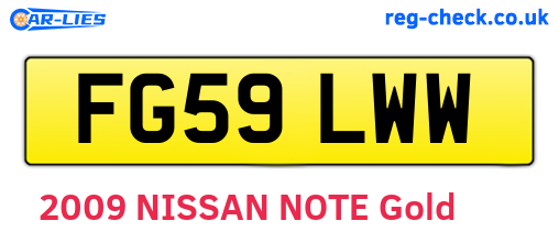 FG59LWW are the vehicle registration plates.