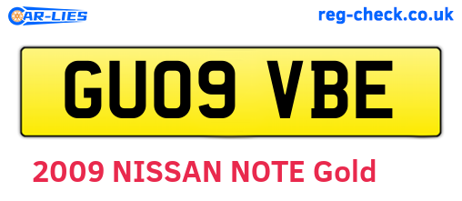 GU09VBE are the vehicle registration plates.