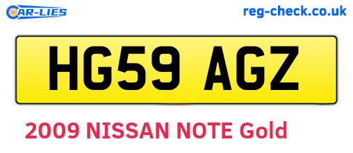 HG59AGZ are the vehicle registration plates.