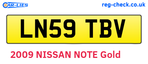 LN59TBV are the vehicle registration plates.