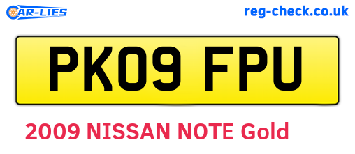 PK09FPU are the vehicle registration plates.