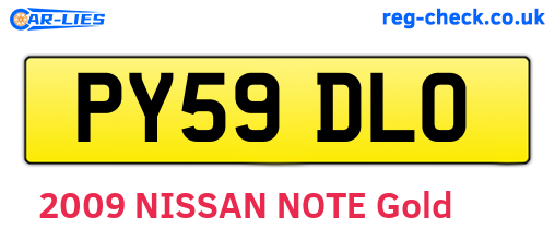PY59DLO are the vehicle registration plates.