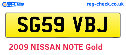 SG59VBJ are the vehicle registration plates.